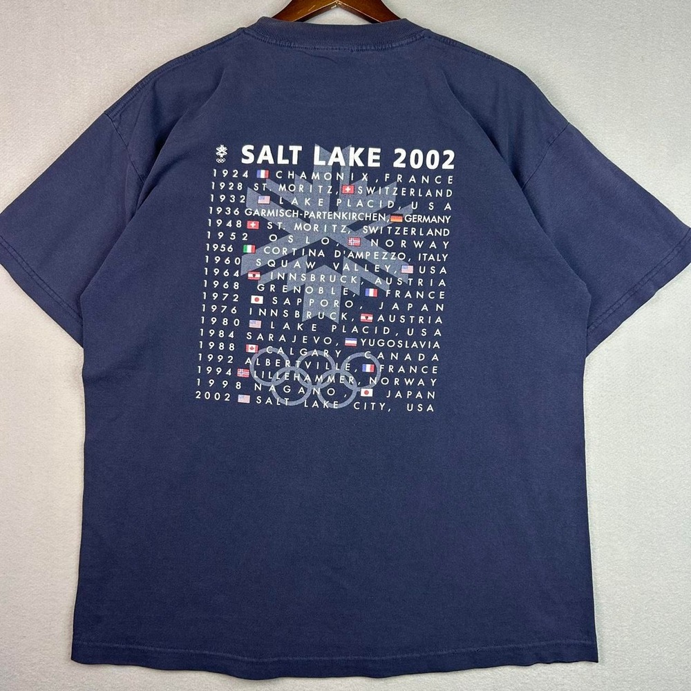 2002 Salt Lake City Olympic Games Vintage Blue Tee Shirt